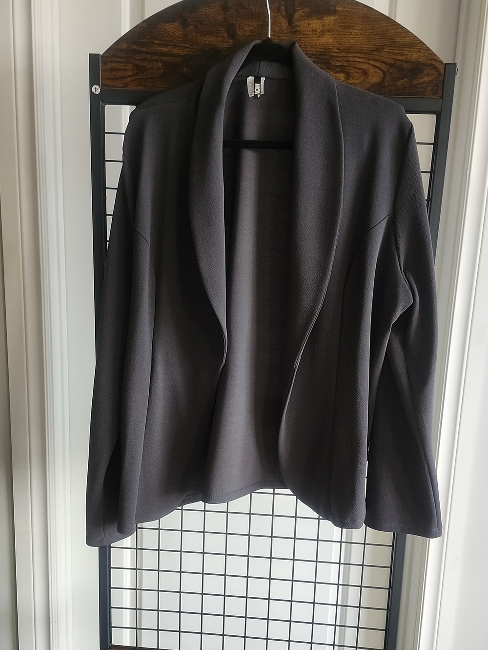Women’s Open Front Shawl Collar Jacket - Grey